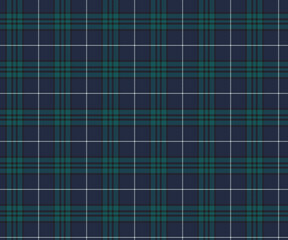 Plaid pattern, blue, green, black, white, seamless for textiles and design clothing, skirts, pants, aprons, tablecloths, blankets or decorative fabrics. Vector illustration.