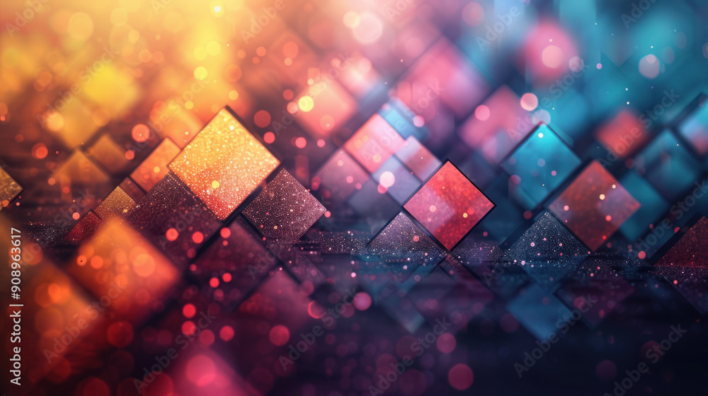 Aufkleber abstract background, floating iridescent geometric patterns provide a striking background, with the 