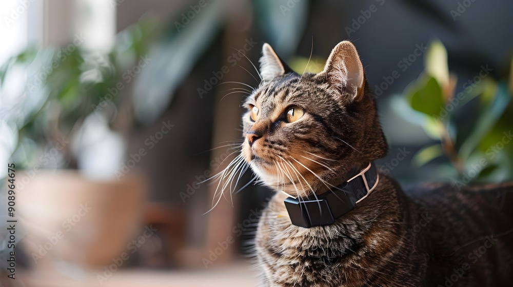 Poster smart cat tracker with safe zone for feline pets' protection and monitoring