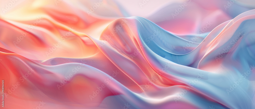 Poster abstract background, a dynamic swirling shape in a light pastel tone takes center stage, with a clea