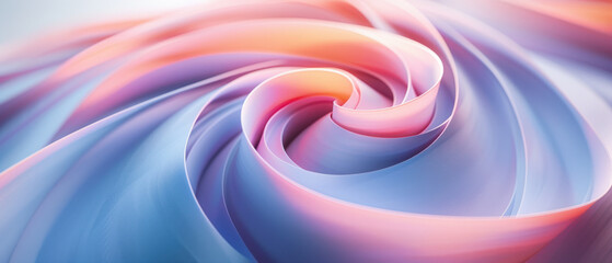 Obraz premium Abstract background, A large swirling shape in a soothing pastel hue captivates the viewer, with ample copy space at the center. Surrounding this eye-catching design is a clean