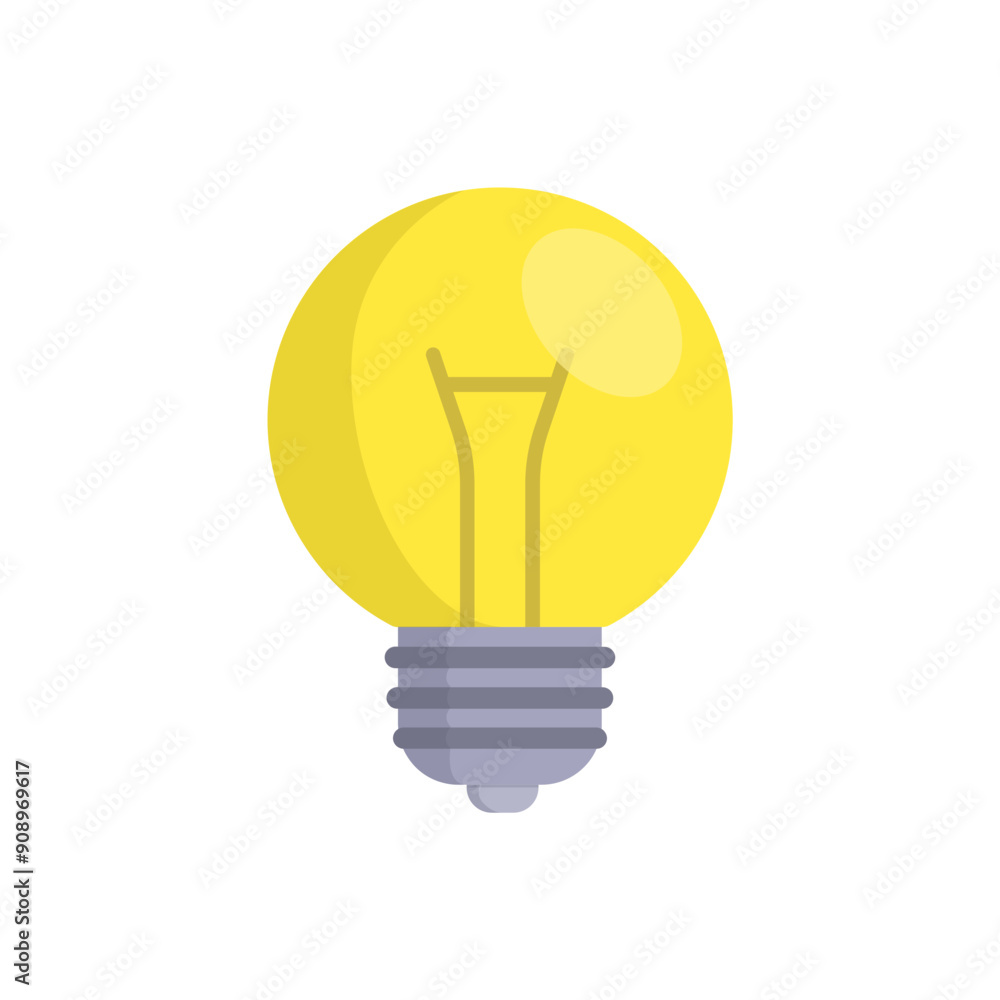 Poster lightbulb minimalist vector illustration ,simple transparent graphic element .isolated on white back