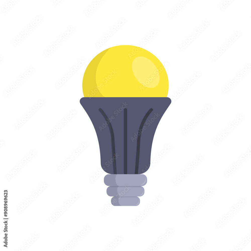Poster lightbulb minimalist vector illustration ,simple transparent graphic element .isolated on white back