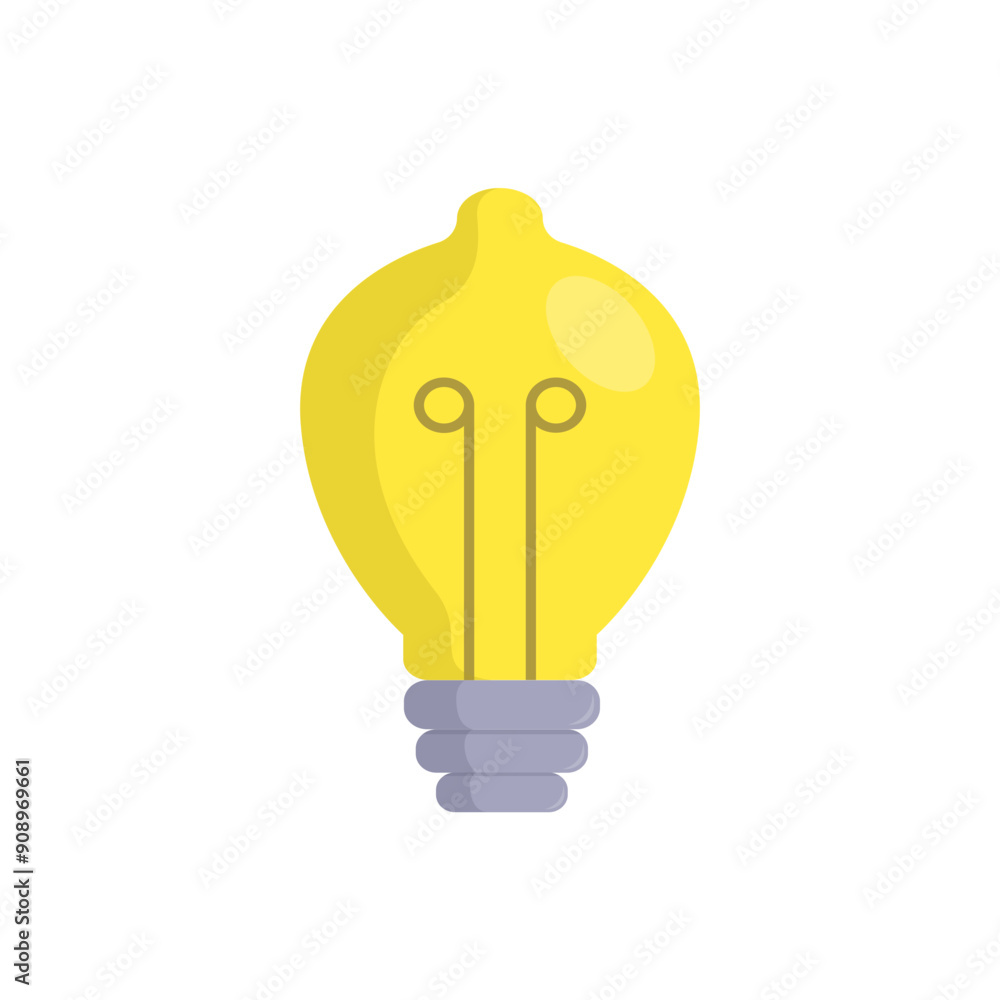 Poster lightbulb minimalist vector illustration ,simple transparent graphic element .isolated on white back