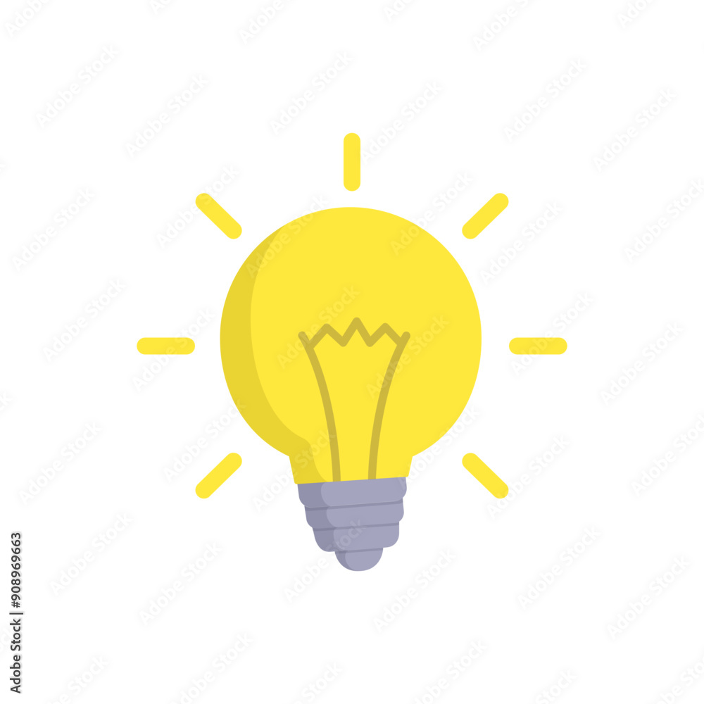 Poster lightbulb minimalist vector illustration ,simple transparent graphic element .isolated on white back