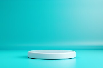 Sleek and Glossy 3D Podium Set Against a Smooth Blue Backdrop