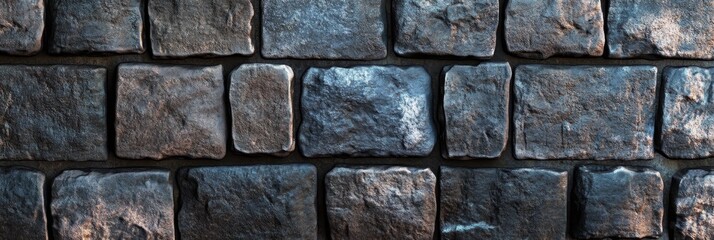 Obraz premium A close-up of a rustic stone wall, showing the natural texture of the stones. This image symbolizes durability, history, and timeless elegance.