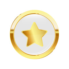Gold Star in Circle Vector. Rating Yellow Star Icon