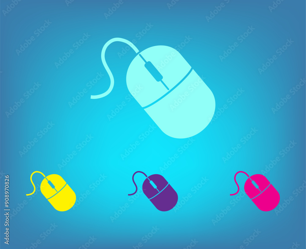 Poster vector color icons on blue background with gradient