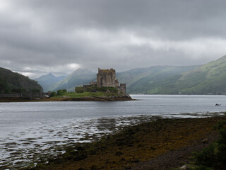 Scottish Castle - Eilean Donan Castle, Scottland, Dark Clouds