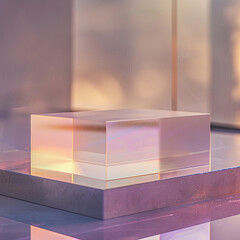 interior of a modern house with close up product display podium