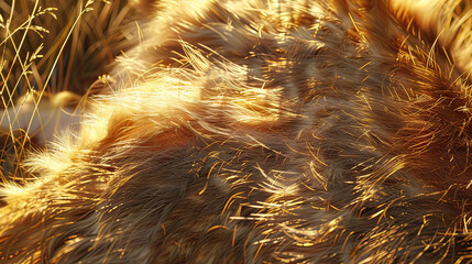 Furry Animal Fur Texture The Fur of a Majestic Lion Background AI Generative