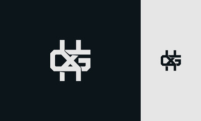 initial letters XG or GX ,X, G, overlapping interlock monogram logo line art style