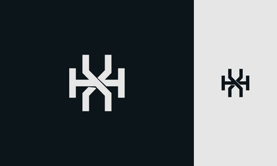 initial letters XH or HX ,X, H, overlapping interlock monogram logo line art style