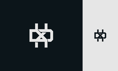 Obraz premium initial letters XD or DX ,X, D, overlapping interlock monogram logo line art style