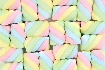 Marshmallows isolated on white background.