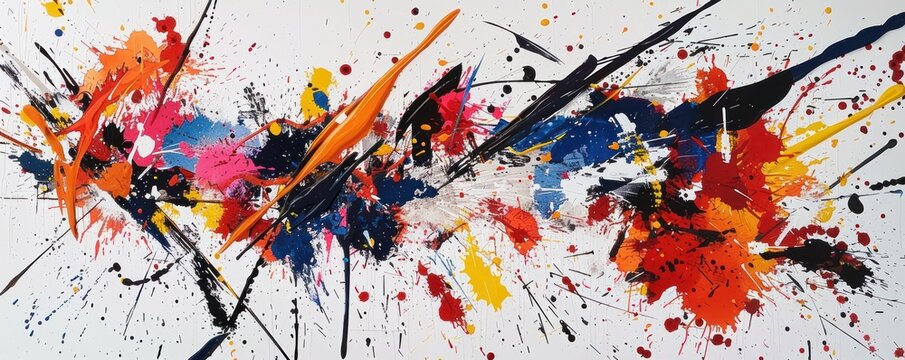 Abstract expression of identity through bold splashes on a canvas