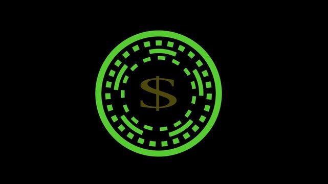 dolor circle dash blue color animation video on black background 