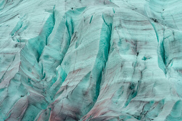 Surface texture of the Austerdalsbreen Glacier a day of July 2024, in western Norway.