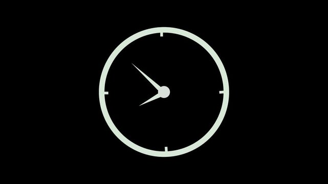 clock icon vector clock face animation video on black background 