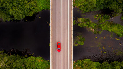 car bridge over the river.