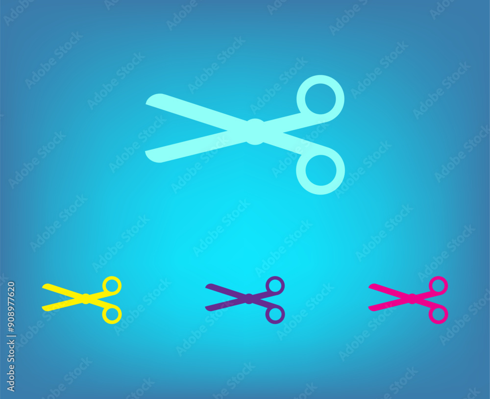 Poster vector color icons on blue background with gradient