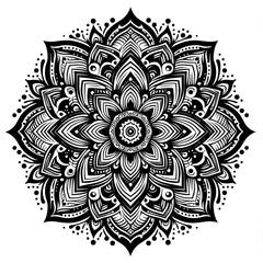 mandala art background with flowers