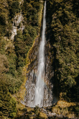Obraz premium Thunder Creek Falls, Waterfall located on South Island New Zealand