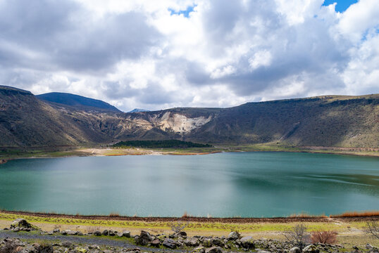 Acigol in Cappadocia, a hidden gem in Cappadocia's rugged terrain, crater lake, Narligol