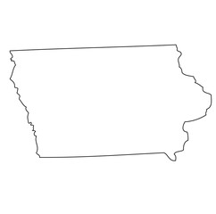 Naklejka premium Outline of the map of the U.S. state of Iowa