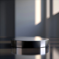 interior of a modern house with close up product display podium