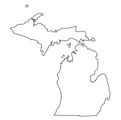 Outline of the map of the U.S. state of Michigan