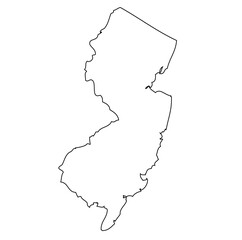 Outline of the map of the U.S. state of New Jersey © alvindom