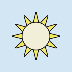 Sun vector isolated flat icon. Weather sign