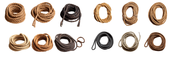 Cowboy A Collection of Coiled Ropes: A diverse assortment of ropes, showcasing various textures  