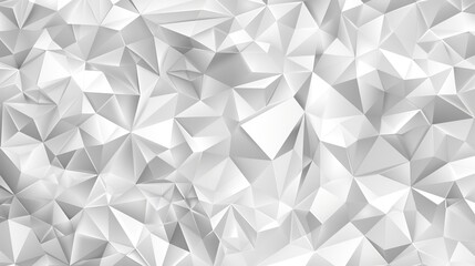 This image features an abstract geometric pattern composed of numerous 3D polygons in varying shades of white, creating a modern and artistic effect.