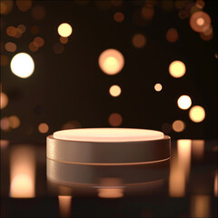 interior of a modern house with close up product display podium