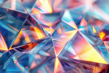 Background of glass elements, various geometric glass shapes. beautiful modern banner