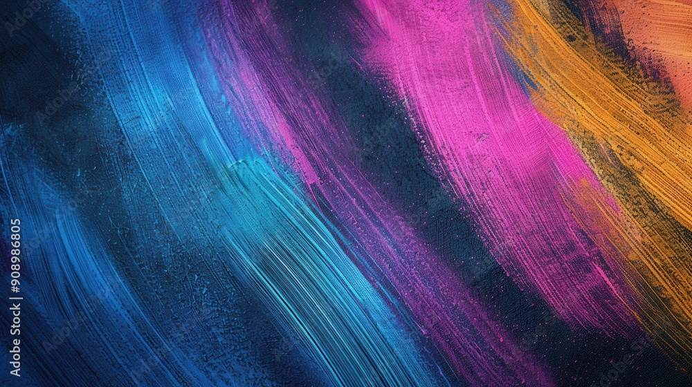 Aufkleber A dark green chalkboard is covered with a stunning array of colorful brushstrokes, showcasing artistic expression and creativity. Generative AI