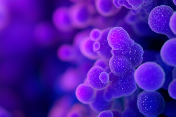 Close-up of purple bacteria in an environment