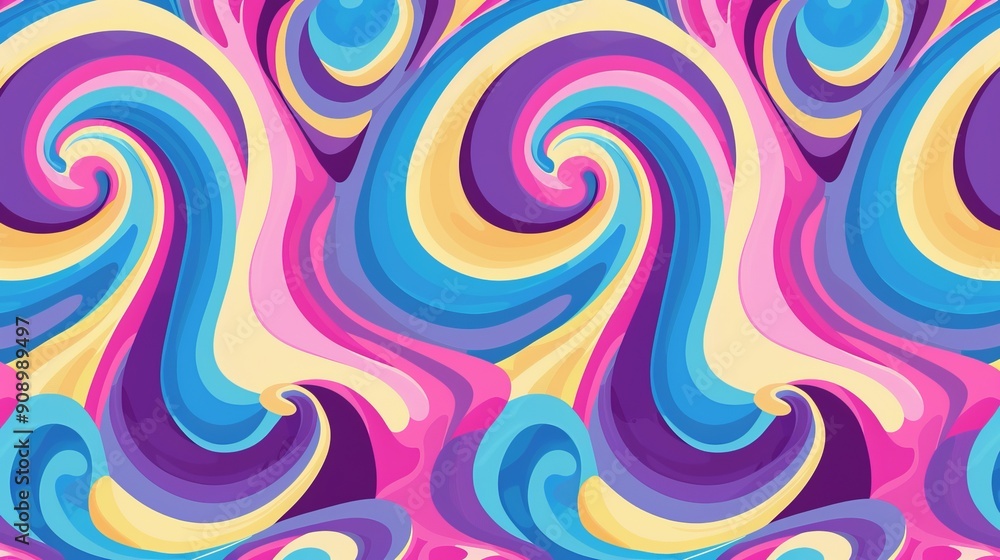 Canvas Prints this image captures psychedelic swirls in soft pastel colors, forming a mesmerizing flow that exudes