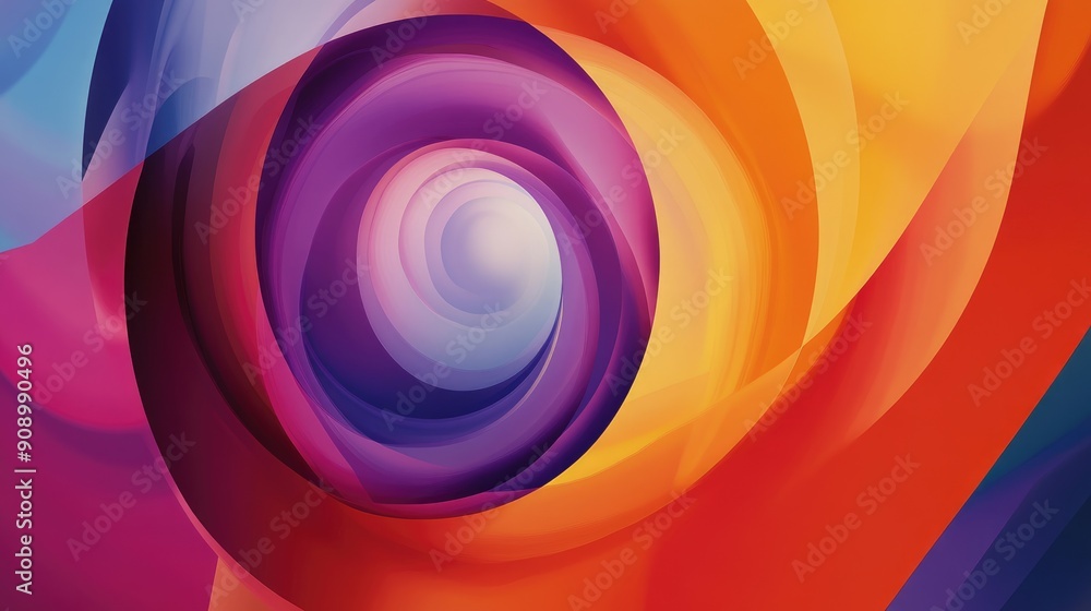 Aufkleber dynamic abstract background featuring swirling colors and a mix of colorful geometric shapes