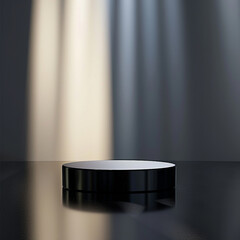 interior of a modern house with close up product display podium