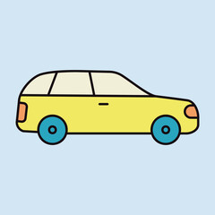 Station wagon flat vector icon