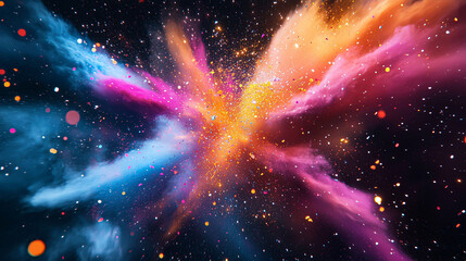 Mixing different colors, color explosion
