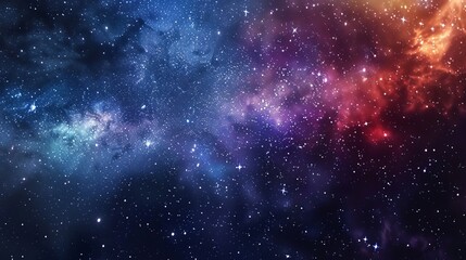 Obraz premium A mesmerizing view of the universe capturing vibrant stars, colorful nebulae, and a seamless blend of galactic elements, showcasing the beauty and vastness of space.