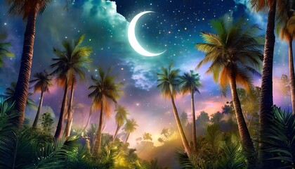 trees at night