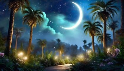 trees at night