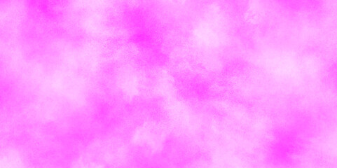 Soft smeared aquarelle painted pink texture, Abstract pink sky background and white clouds on pink canvas, Paint leaks and ombre effects hand painted cloudy pink paper texture.
