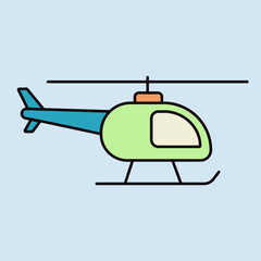 Helicopter flat vector icon design isolated